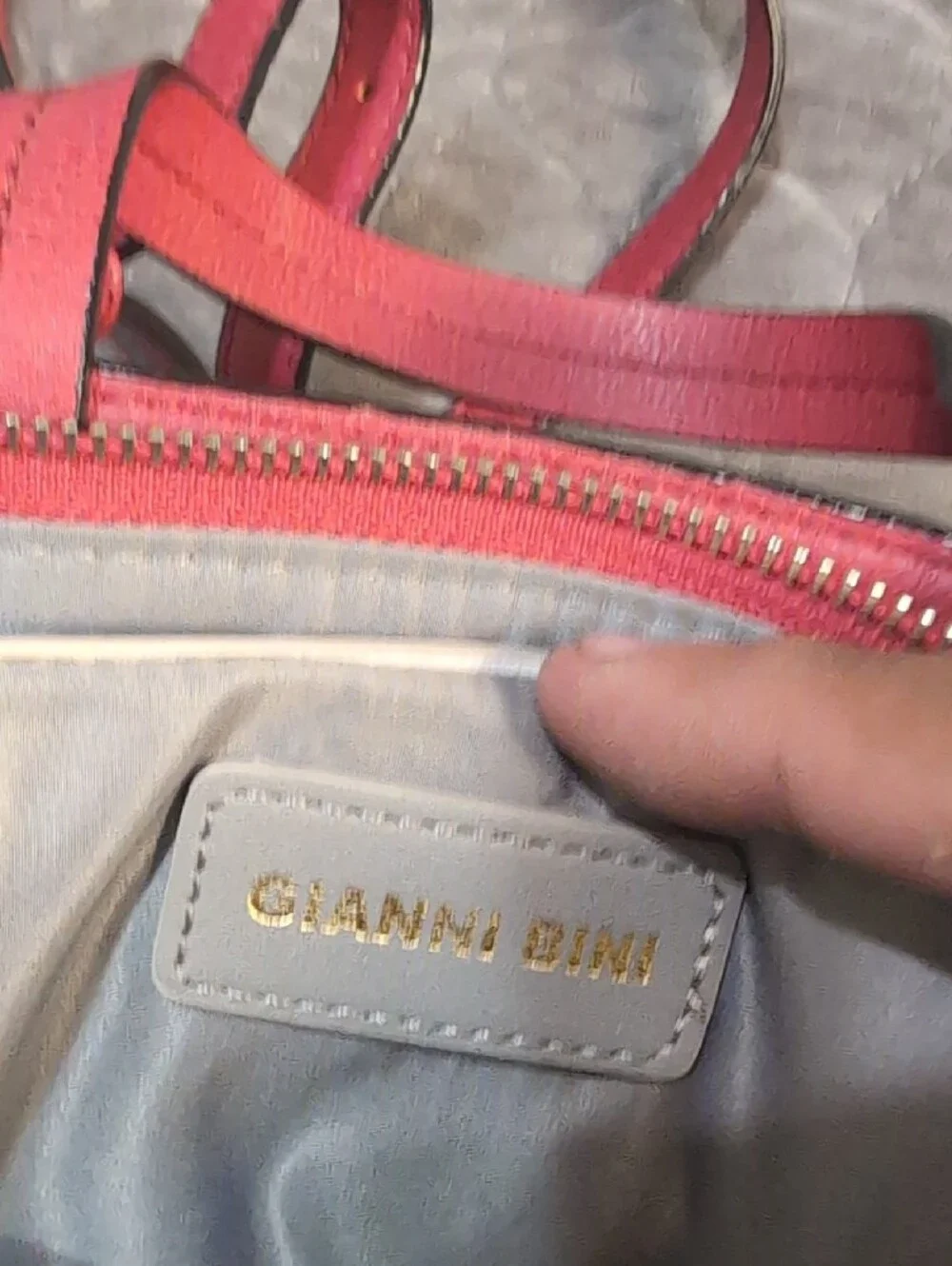 Gianni Bini Red Structured Leatherette Tote